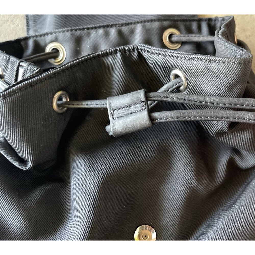 Vintage Coach Black Nylon Mini Backpack Leather Cargo Backpack Travel - Picture 15 of 15